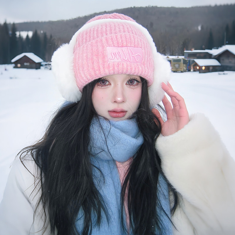 美式字母粉色针织帽子女士冬保暖大头围毛线帽纯色冬日好看的帽子,服饰配件/皮带/帽子/围巾,帽子,淘宝优惠券,粉丝福利购,淘宝优惠卷