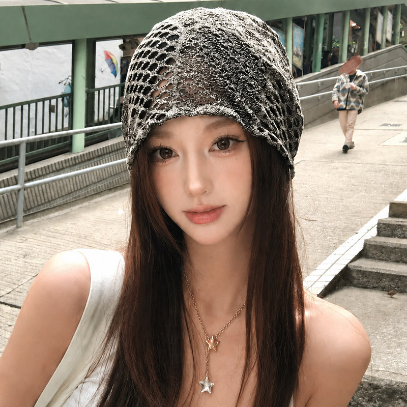 夏季辣妹镂空网格堆堆帽女冷帽