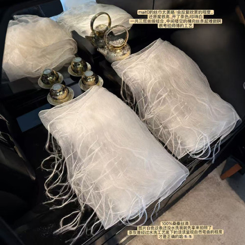maito100%桑蚕丝三层肌理丝巾