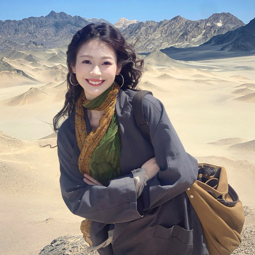森系绿色长条丝巾女2026新款