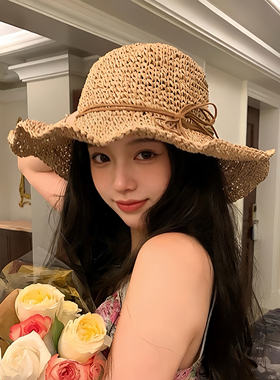 草帽女夏2026新款沙滩拍照帽子