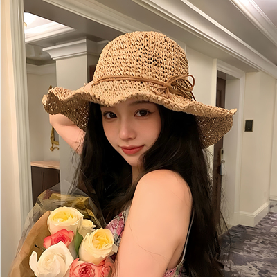 草帽女夏2026新款沙滩拍照帽子