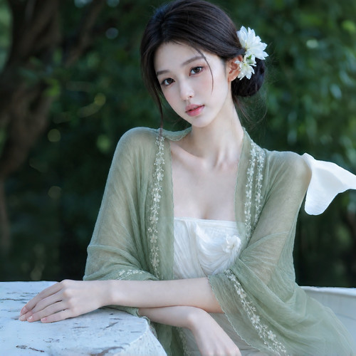 绿色棉麻披肩女外搭2026新款丝巾