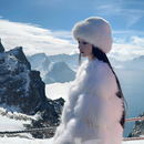 东北白色毛绒帽子女冬季 高级感显脸小渔夫帽保暖防寒蒙古帽盆帽