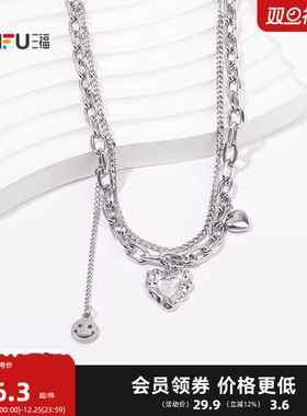 三福街潮双链无性别短项链单条 时尚个性首饰配饰链条843967