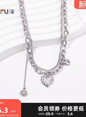 三福街潮双链无性别短项链单条 时尚个性首饰配饰链条843967
