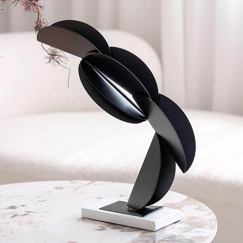 抽象金属艺术摆件样板间售楼处客厅玄关工艺品设计师几何雕塑饰品