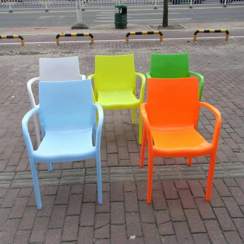9号塑料椅餐椅户外休闲大排档夜宵桌椅五色成人靠背椅大号椅子