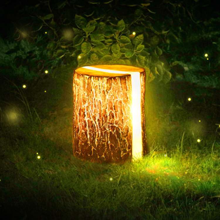 LED户外景观园林花园装饰灯树脂仿真木桩发光草坪灯