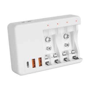 1.2V镍氢4槽充电器USB AAA电池充电器 PD五号七号9V电池可充AA