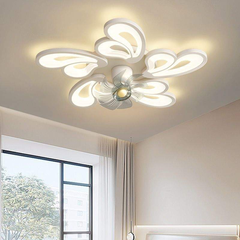 简约现代大气卧室吸顶灯带超静音摇头餐厅客厅风扇灯2023新款高档