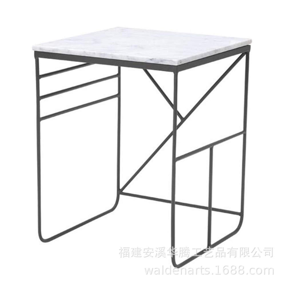 北欧小桌子客厅小方桌边桌现代简约铁艺仿大理石茶几