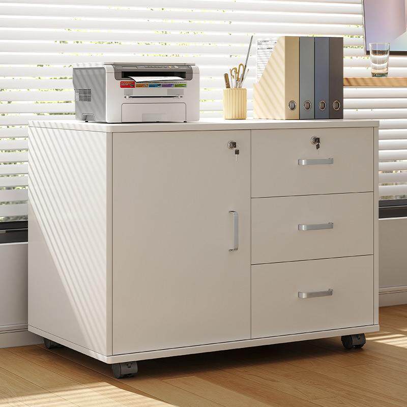 文件柜资料柜办公室置物柜木质矮柜带锁收纳柜子储物柜办公桌边柜