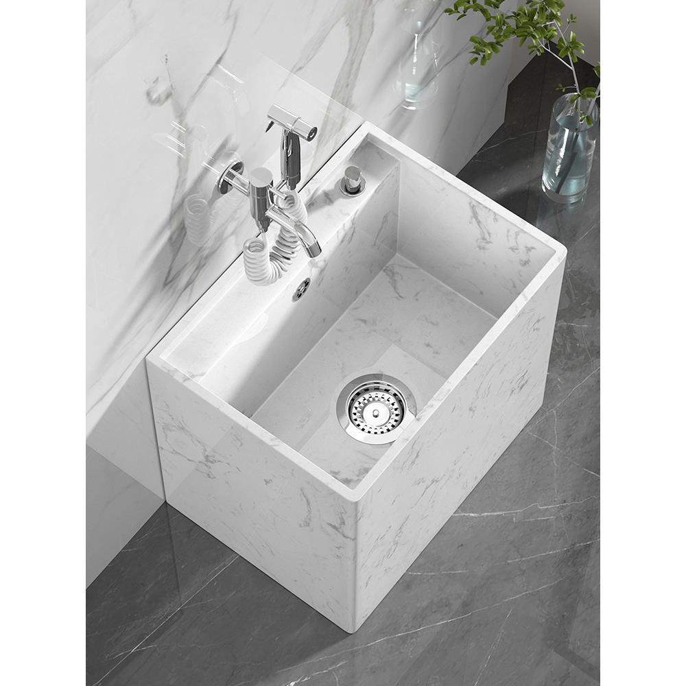 大理石拖把池家用阳台卫生间洗拖布槽池长方形石材户外庭院污水盆