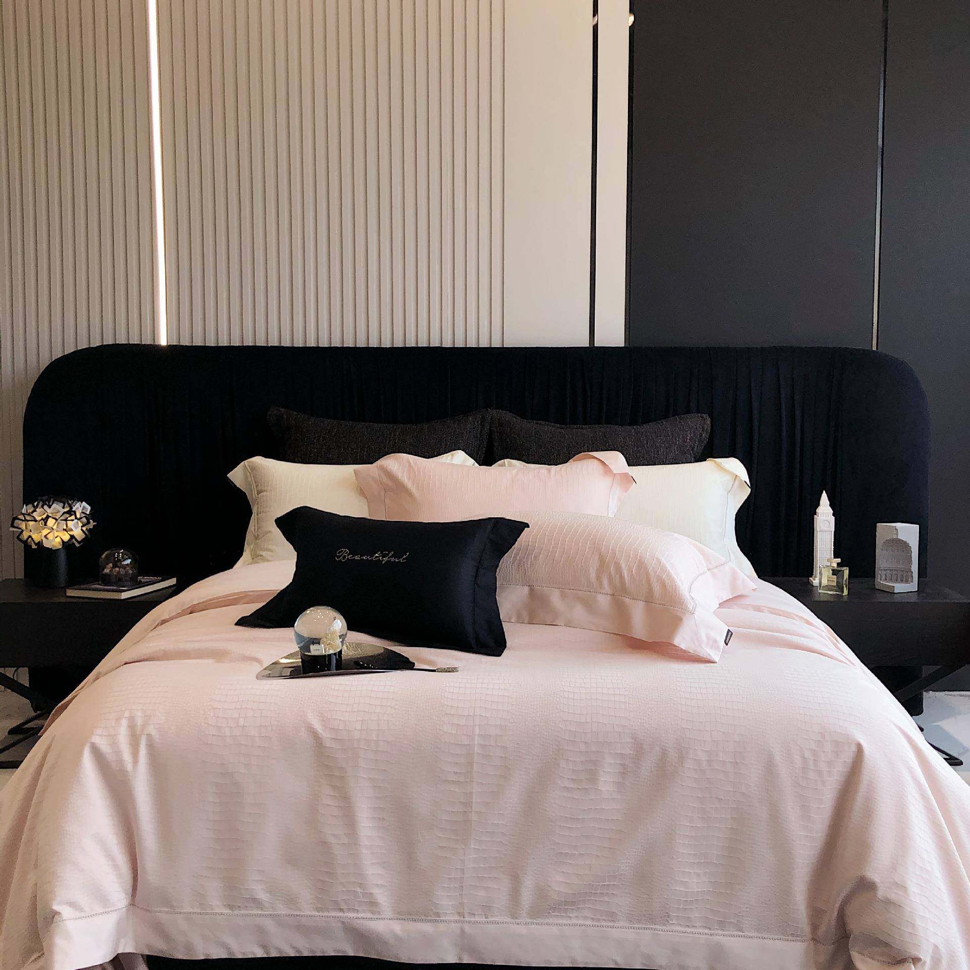 2025新款100S澳棉纯棉CR工艺浮雕镂空四件套高端轻奢提花宽边被套