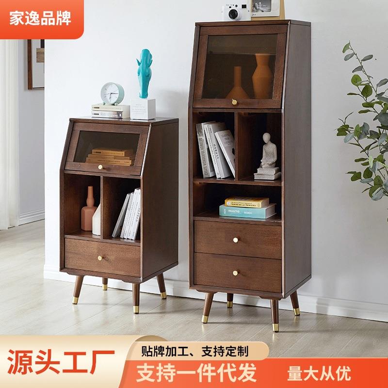 家逸实木餐边柜茶柜简约多功能家用厨房碗柜餐厅储物