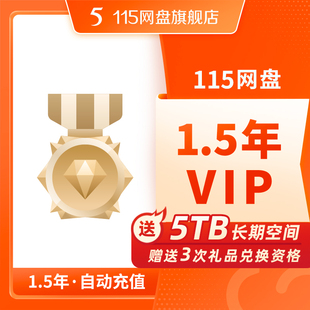 115网盘 1.5年VIP含5TB空间 专享提速通道 在线预览视频 自动到账