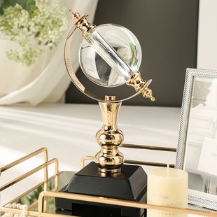 轻奢水晶球地球仪摆件客厅电视柜办公室装 欧式 饰品家居高档工艺品