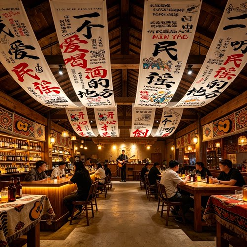 破店烧烤酒吧天幕挂布定制