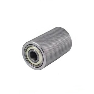 热销外径25mm网纹滚花从动轮铁轮无动力滚筒配双轴承金属传动压花