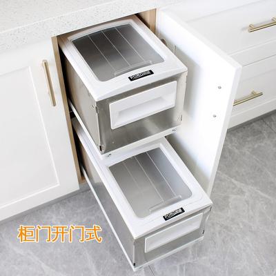 米箱拉篮嵌入式橱柜米桶厨房米面粉箱家用抽屉式抽拉米箱面箱一体