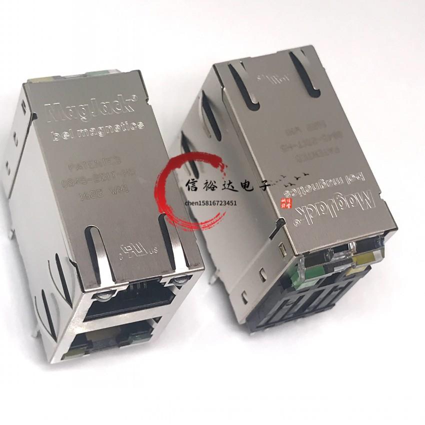 BEL原装 0845-2D1T-H5 双口以太网插孔RJ45 100BASE-T 连接器