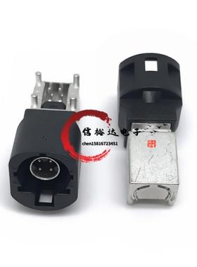ECT汽车线束板端 FAKRA天线插头LVDS HSD4直角A型黑色公头  2GHz