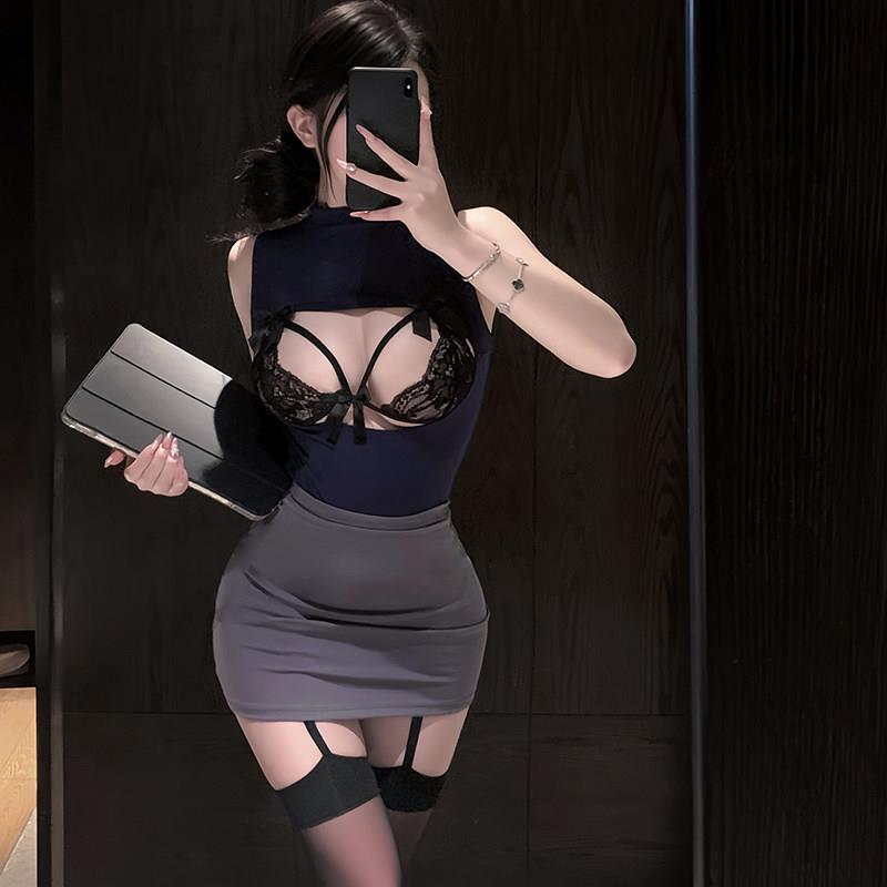 情趣秘书cosplay纯欲性感御姐OL女办公室制服套装紧身包臀裙qqny