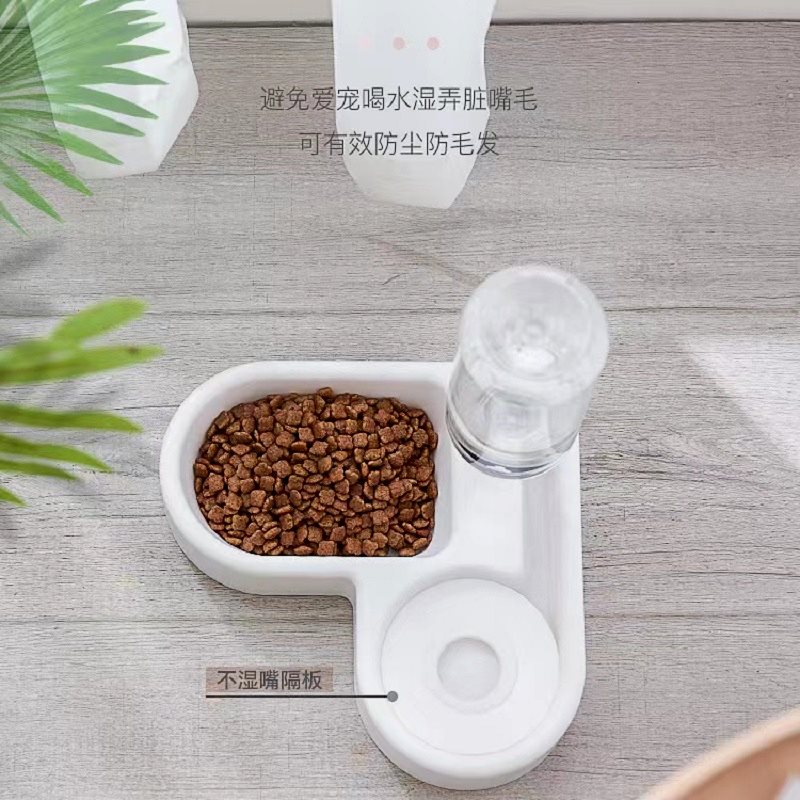 新宠物猫猫用品宠物碗墙角双碗自动饮水器喂食碗多功能猫碗直角碗