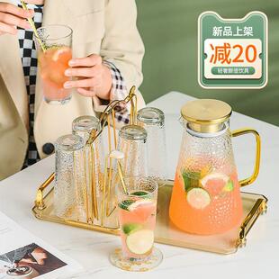 家用客厅待客水杯子欧式 现代轻奢风水具套装 耐热茶杯水壶茶具高档