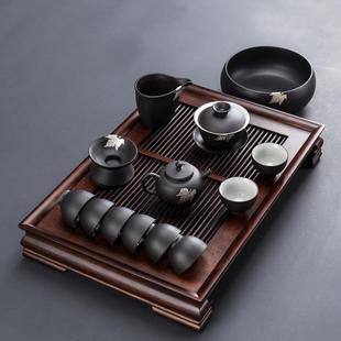 家用简约日式 高档功夫茶具套装 客厅茶盘陶瓷茶壶茶杯盖碗会客办公