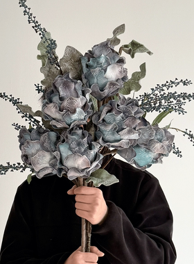 蓝色仿真泡沫花EVA别墅大型花束