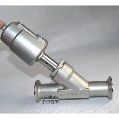 304不锈钢卫生级气动快装角座阀Y615W-25P蒸汽塑料头角座阀门