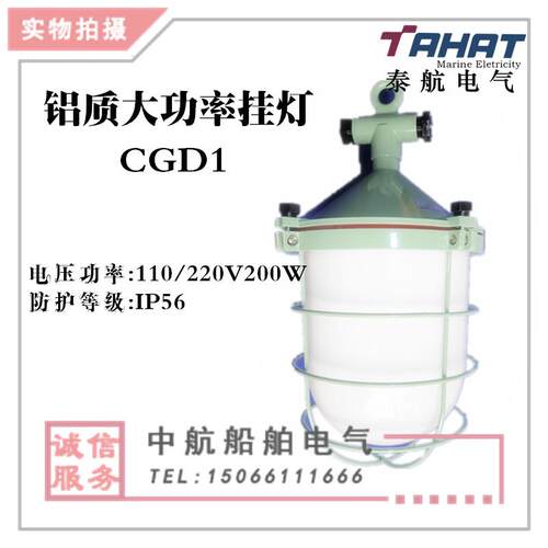 泰航 船用铝质大功率挂灯CGD1带金属保护网PC灯罩灯座E27厂家直销
