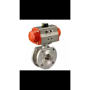 不锈钢Q671F-16P超薄法兰气动球阀304气动对夹式法兰球阀DN50