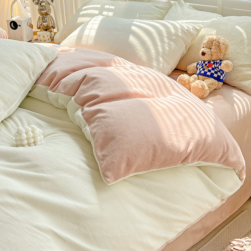 速发加厚牛奶绒单件050x珊00x21冬季双面法兰2瑚绒学生宿舍被罩