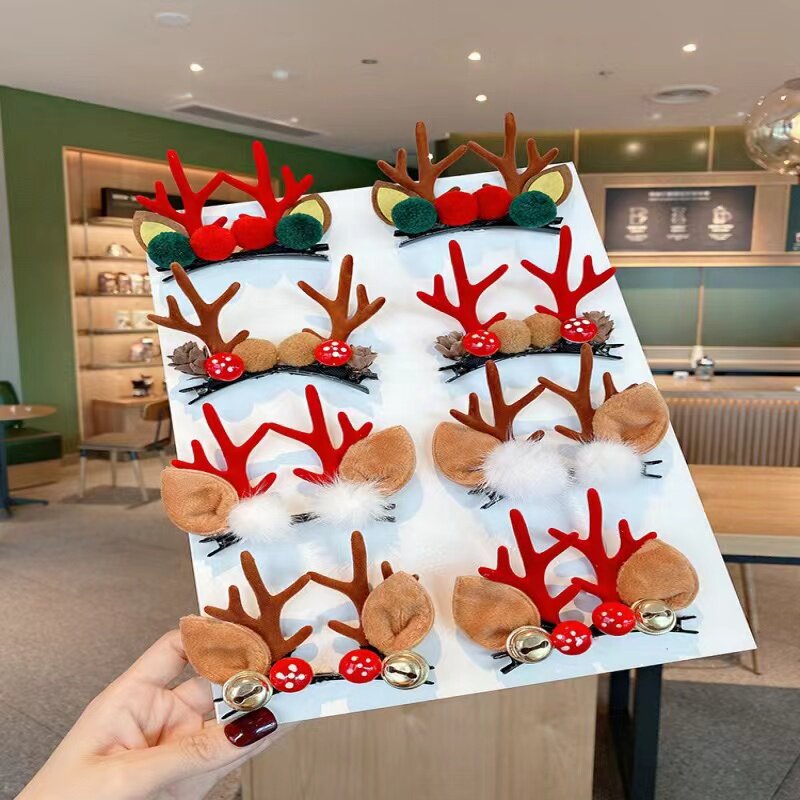 速发夹年节装饰发新麋鹿角发箍森系发卡成人超仙头箍童发夹子发饰