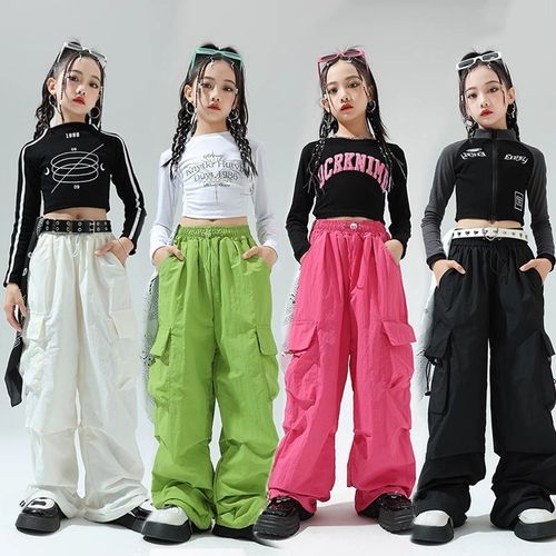 速发短爵士z服装少儿街舞潮演出服jaz舞舞蹈服嘻哈孩款上衣表演服