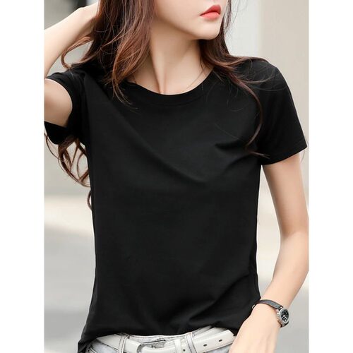 紧身上衣短袖打底衫Tight fitting top short sleeved base shirt