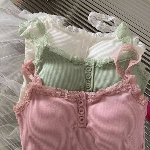 蕾丝花边吊带背心上衣女Lace lace camisole vest sleeveless top
