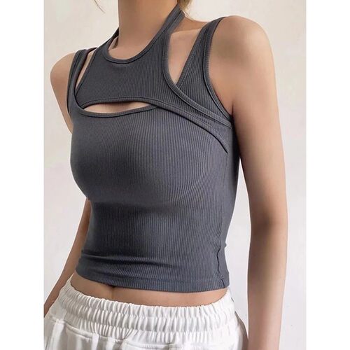 Irregular thread slim fit vest for women 不规则螺纹修身背心