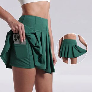 High waisted fake two pleated tennis skirts 高腰假两件百褶裙