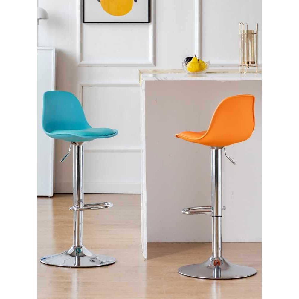 吧椅家用背凳子升降椅吧台椅靠转椅吧TPR凳椅子简约酒脚吧椅高椅