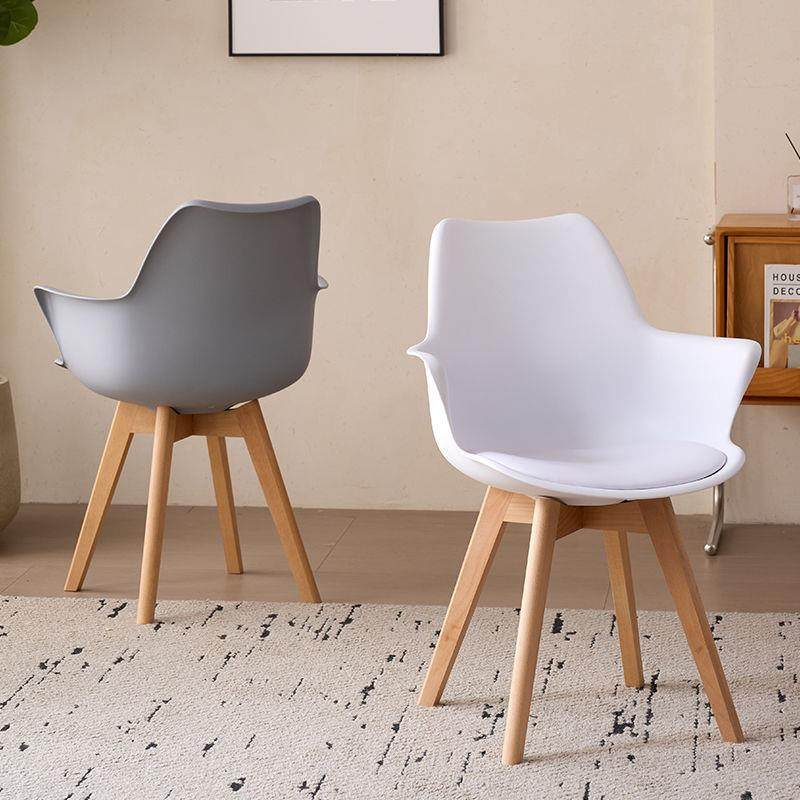 简约公现代脚餐椅家塑料靠背意MBR创办休用闲椅会客洽谈椅会议椅