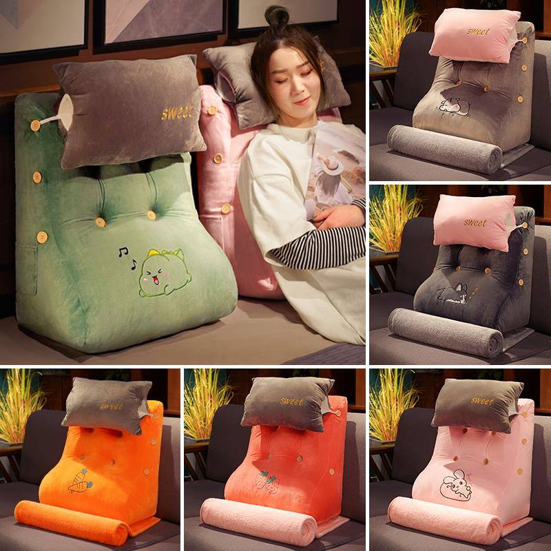 室床头软包大靠背靠垫可拆枕发头沙F76H8HS5榻榻米卧床上抱枕三角