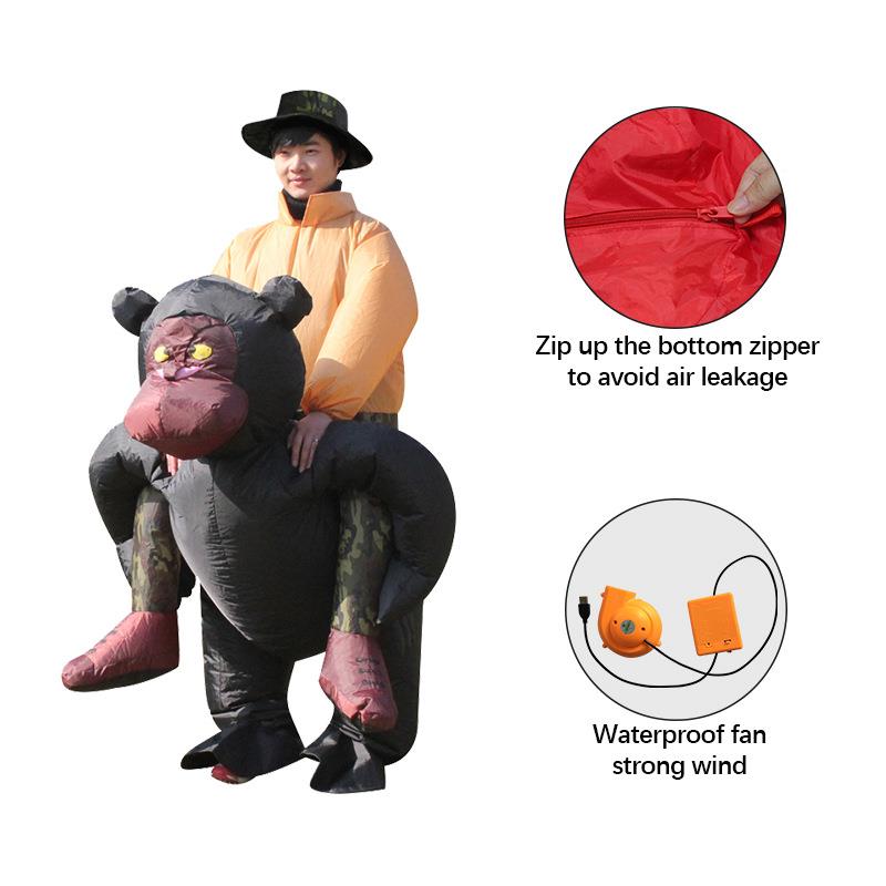 跨境猩大衣猩金刚充气服装扮演万出圣节儿童卡ZVJ通玩偶演骑行充