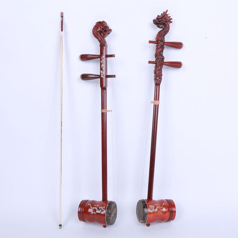 胡弹奏龙演出老紫檀木高胡古乐器头高典胡传统演奏高龙头高胡厂家