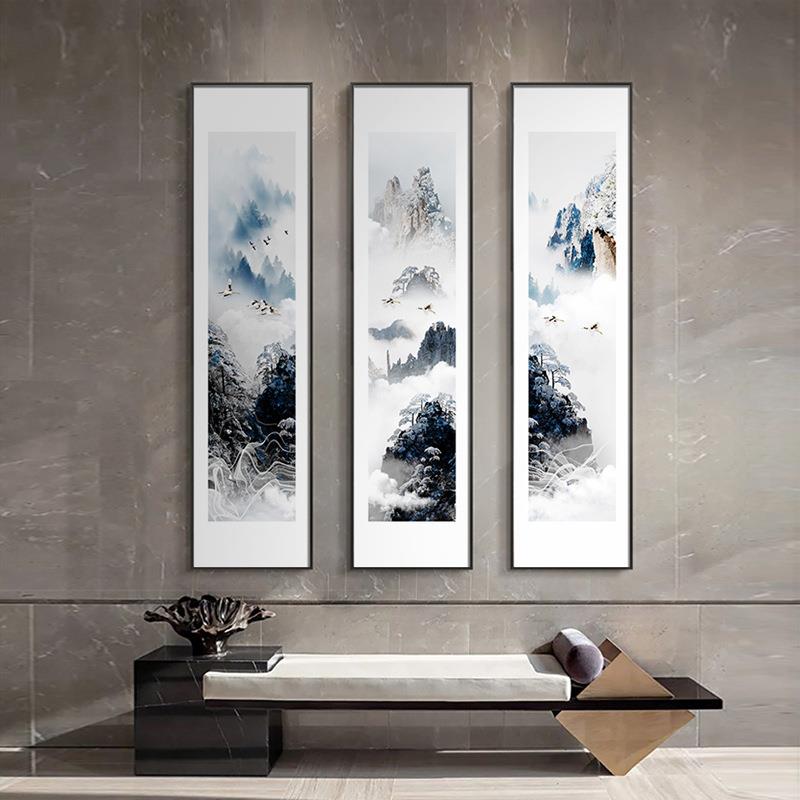 新中式样古典山酒走水装饰画软装板房店民宿客厅玄关廊YFG过道挂