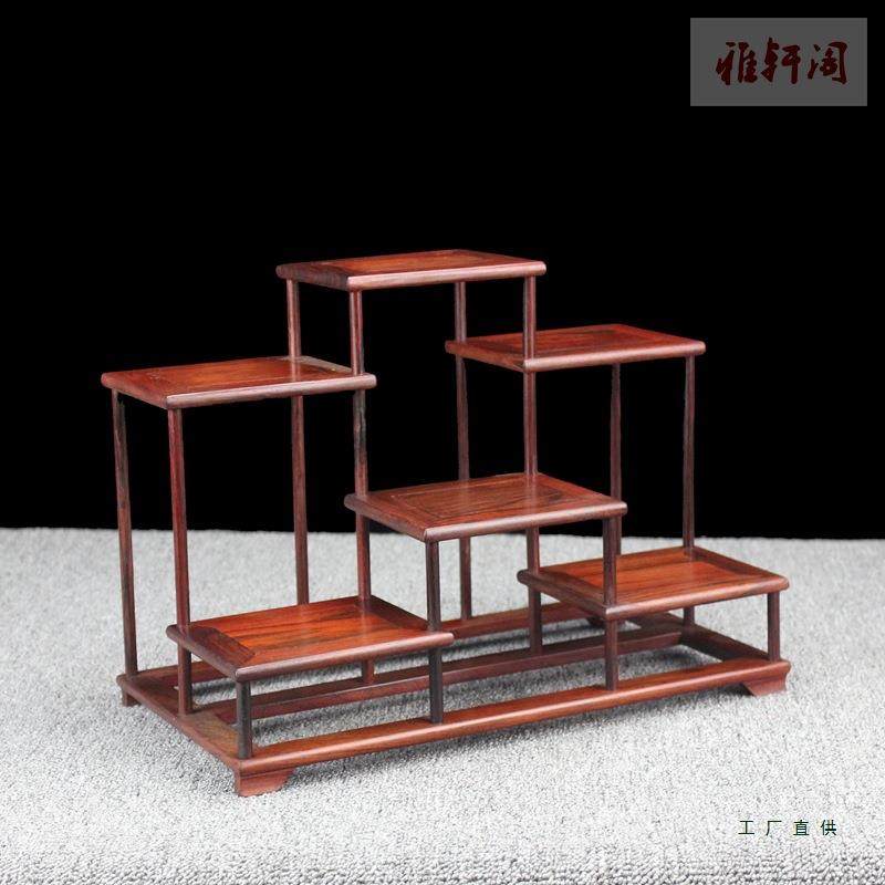 红酸枝中式壶茶具985古架展示架置物架工博砂艺品盆景紫摆件实木