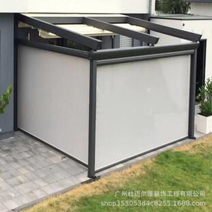 电动叠天幕遮阳动棚户折外院露PVC台餐饮外庭摆家用防雨自伸缩式